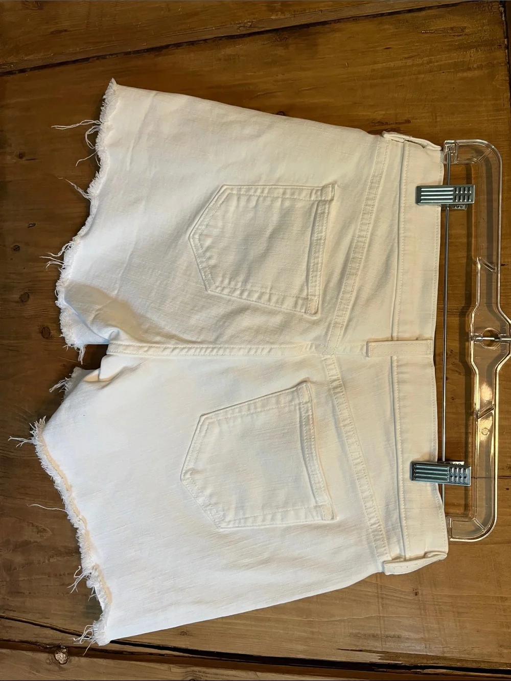 J. Crew White Frayed Hem Denim Shorts
